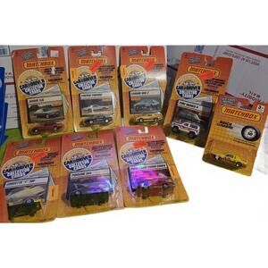 7 Vtg 1989 Matchbox Official Car-Driver Collector Cards Diecast Cars Set